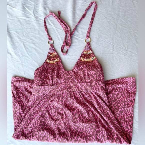 Vintage Victoria Secret Sexy Bra Top Halter Swim Suit Cover Up Dress - Picture 1 of 16